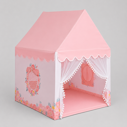 Kiddlix Kids Play Tent House. Playhouse for Boys & Girls Age 3-8 Years. Floral Princess Indoor & Outdoor Foldable Portable Play Tent