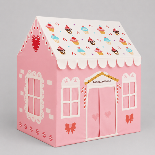 Kiddlix Kids Play Tent House. Playhouse for Boys & Girls Age 3-8 Years. Sweet Candy Cottage Indoor & Outdoor Foldable Portable Play Tent
