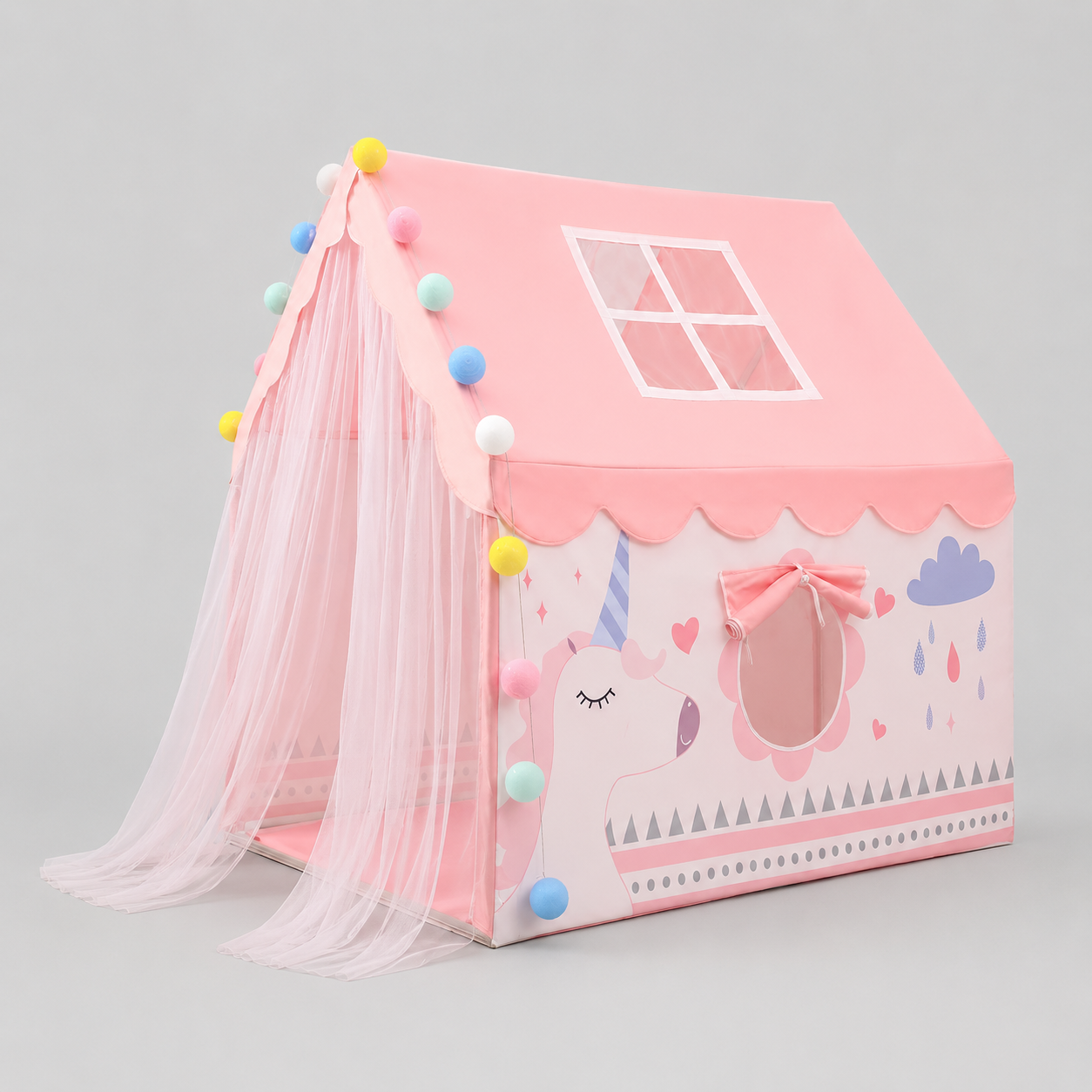 Kiddlix Kids Play Tent House. Playhouse for Boys & Girls Age 3-8 Years. Unicorn Dream Indoor & Outdoor Foldable Portable Play Tent
