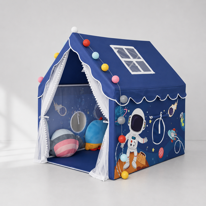Kiddlix Kids Play Tent House. Playhouse for Boys & Girls Age 3-8 Years. Space Adventure Indoor & Outdoor Foldable Portable Play Tent