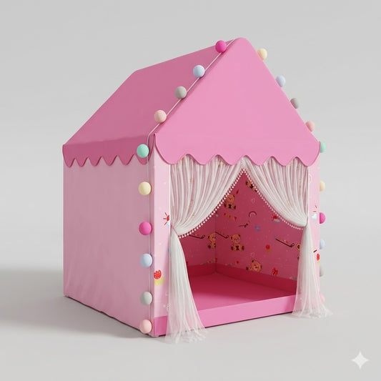 Kiddlix Kids Play Tent House. Playhouse for Boys & Girls Age 3-8 Years. Pink Princess Dream Indoor & Outdoor Foldable Portable Play Tent