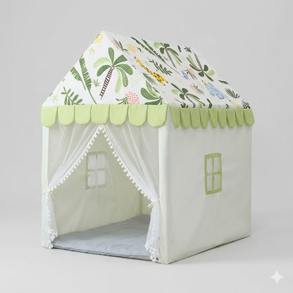 Kiddlix Kids Play Tent House. Jungle Safari Theme Indoor & Outdoor Playhouse for Boys & Girls Age 3-8 Years. Foldable & Portable Play Tent
