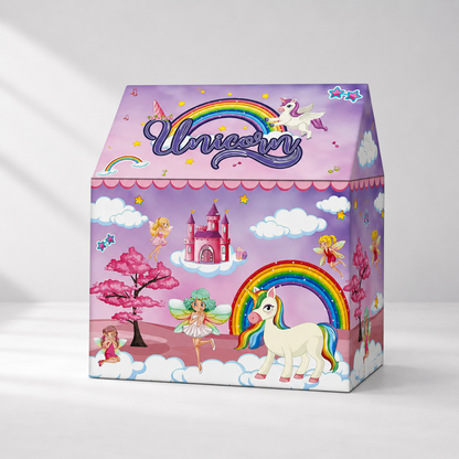Kiddlix Kids Play Tent House. Playhouse for Boys & Girls Age 3-8 Years. Unicorn Fantasy Indoor & Outdoor Foldable Portable Play Tent