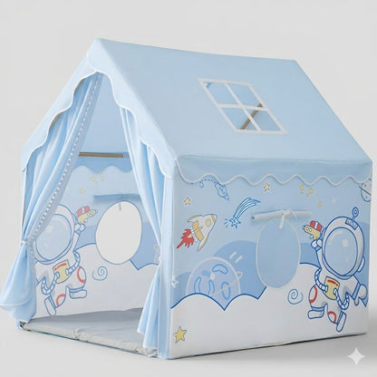 Kiddlix Kids Play Tent House. Space Astronaut Theme Indoor & Outdoor Playhouse for Boys & Girls Age 3-8 Years. Foldable & Portable Play Tent