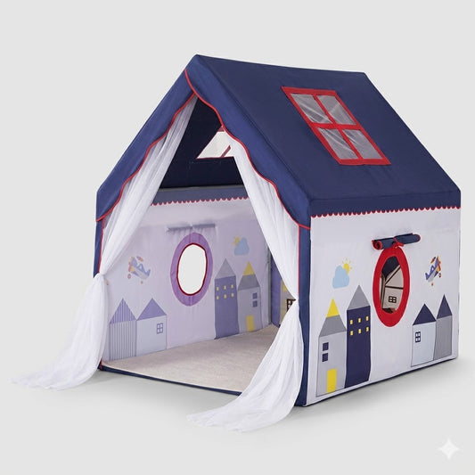Kiddlix Kids Play Tent House. Playhouse for Boys & Girls Age 3-8 Years. City House Indoor & Outdoor Foldable Portable Play Tent