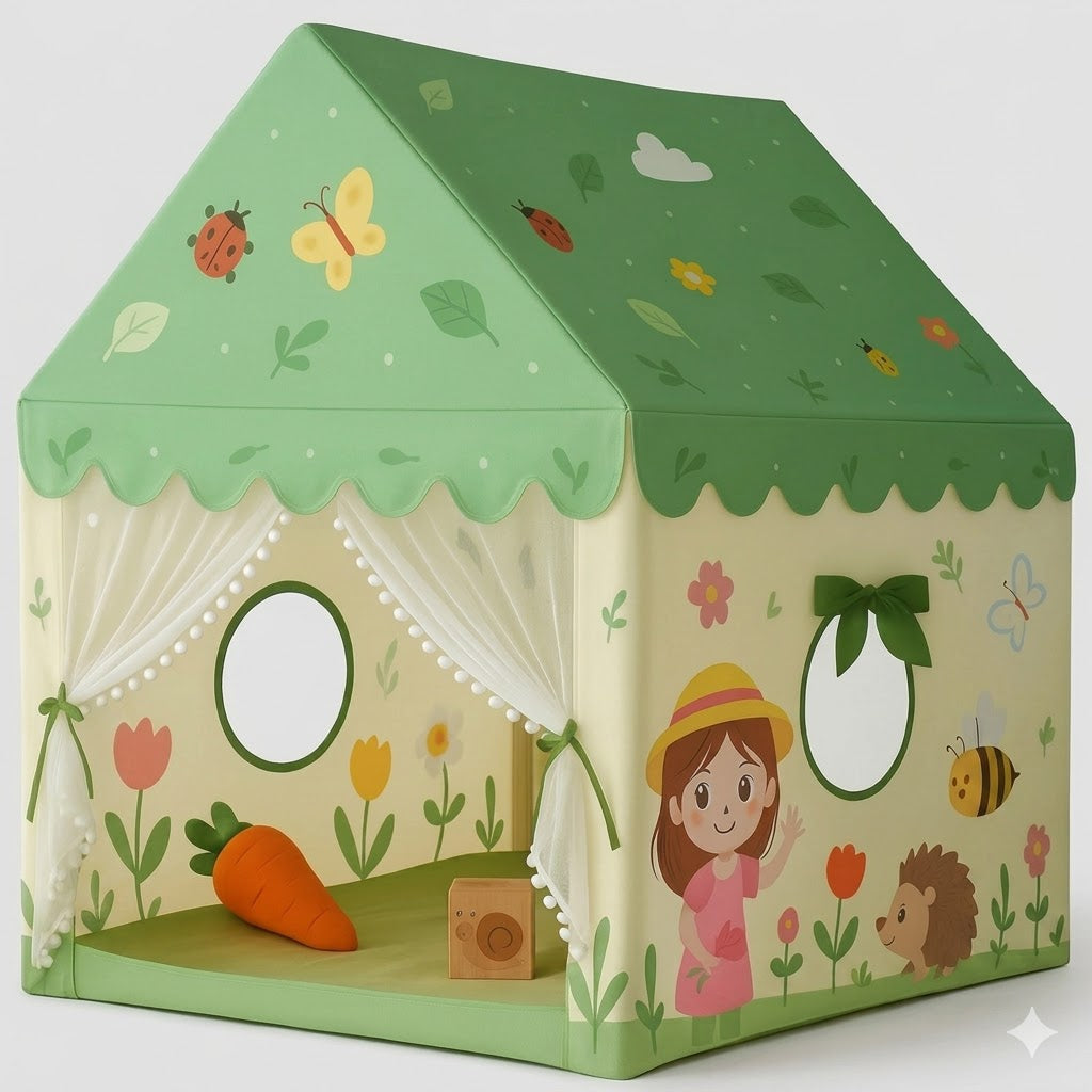 Kiddlix Kids Play Tent House. Playhouse for Boys & Girls Age 3-8 Years. Garden Adventure Indoor & Outdoor Foldable Portable Play Tent
